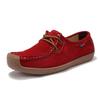 New Autumn Casual Women Shoes Loafers Lace Up Suede Leather Flats Slip-On Mom Shoe Mujer Zapatos Chaussure Femme Size 35-42