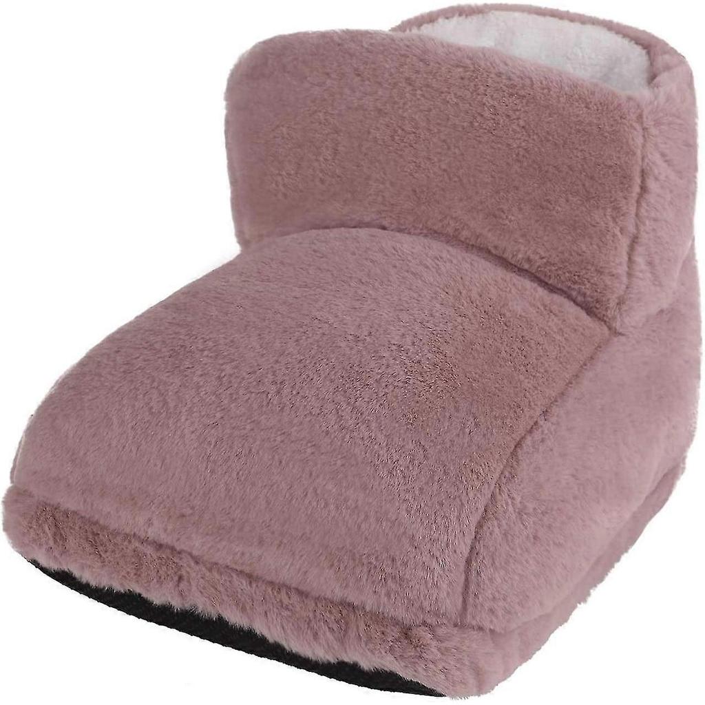 Women's Winter Foot Warmer Slippers Usb Massage Rechargeable Foot Pad (pink)