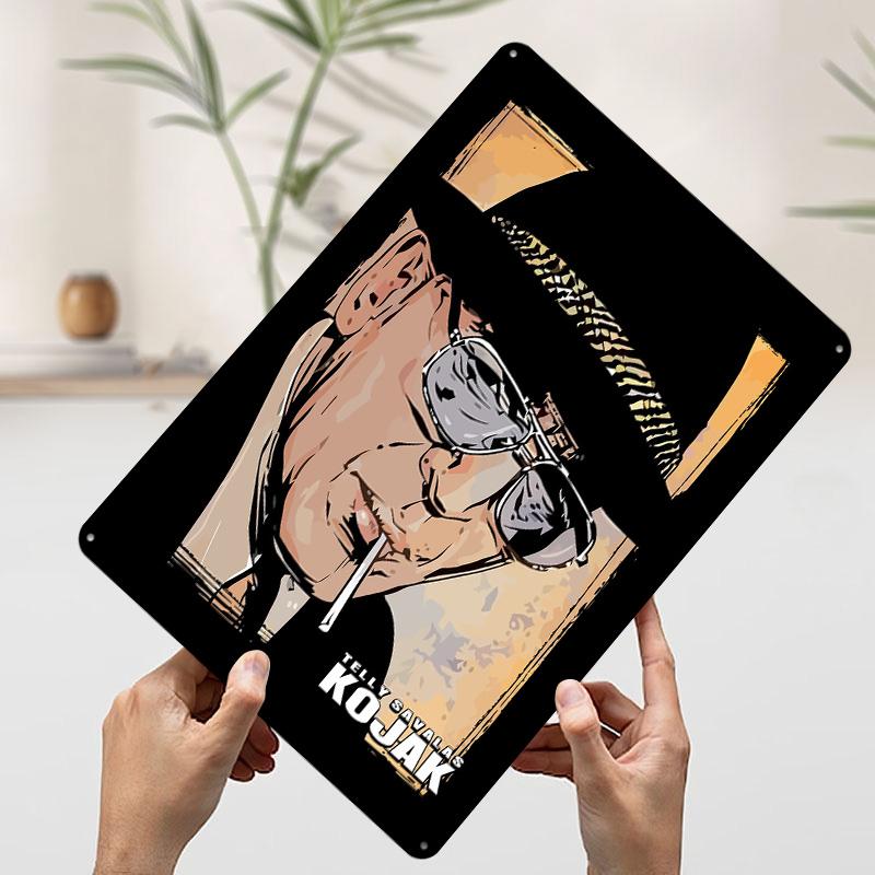 

Telly Savalas Kojak Character Art Metal Poster Customized Wall Art Retro Vintage Tinplate Signs for Desk Decor Office Decoration 7.9x11.8In(20x30cm)