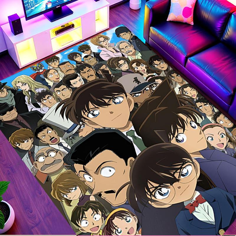 Detective Conan Print Rug, Washable Floor Carpet, For Entryway Dorm Laundry Room Office Study, Home Decor Birthday Christmas Gift