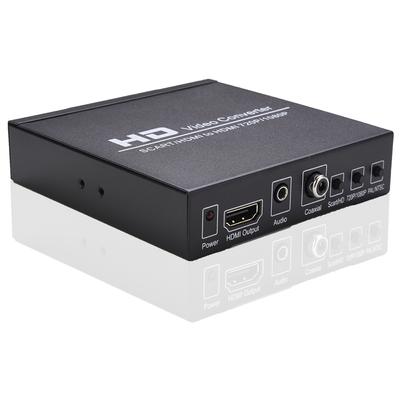 SCART/HD'den HD Video Dönüştürücüye Destek 720P/1080P Anahtarı PAL/NTSC Anahtarı SCART HD Girişi HD 3.5mm Ses Koaksiyel Çıkış ABD Tak