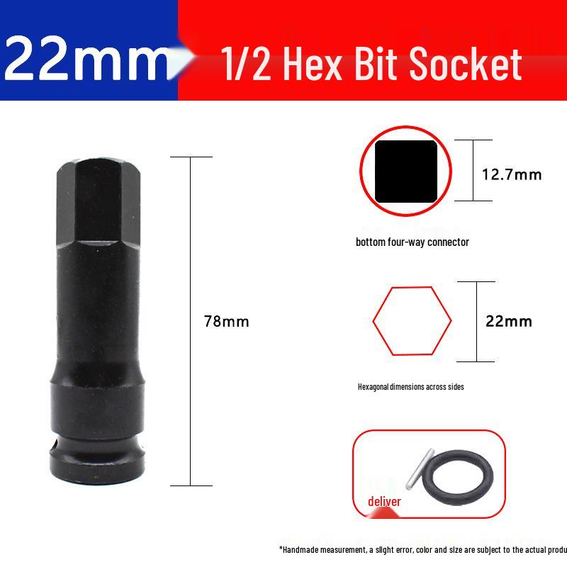 Hex 1/2" Air Impact Wrench Set with One-Piece Bit, Pneumatic Screwdriver, and Torx Socket