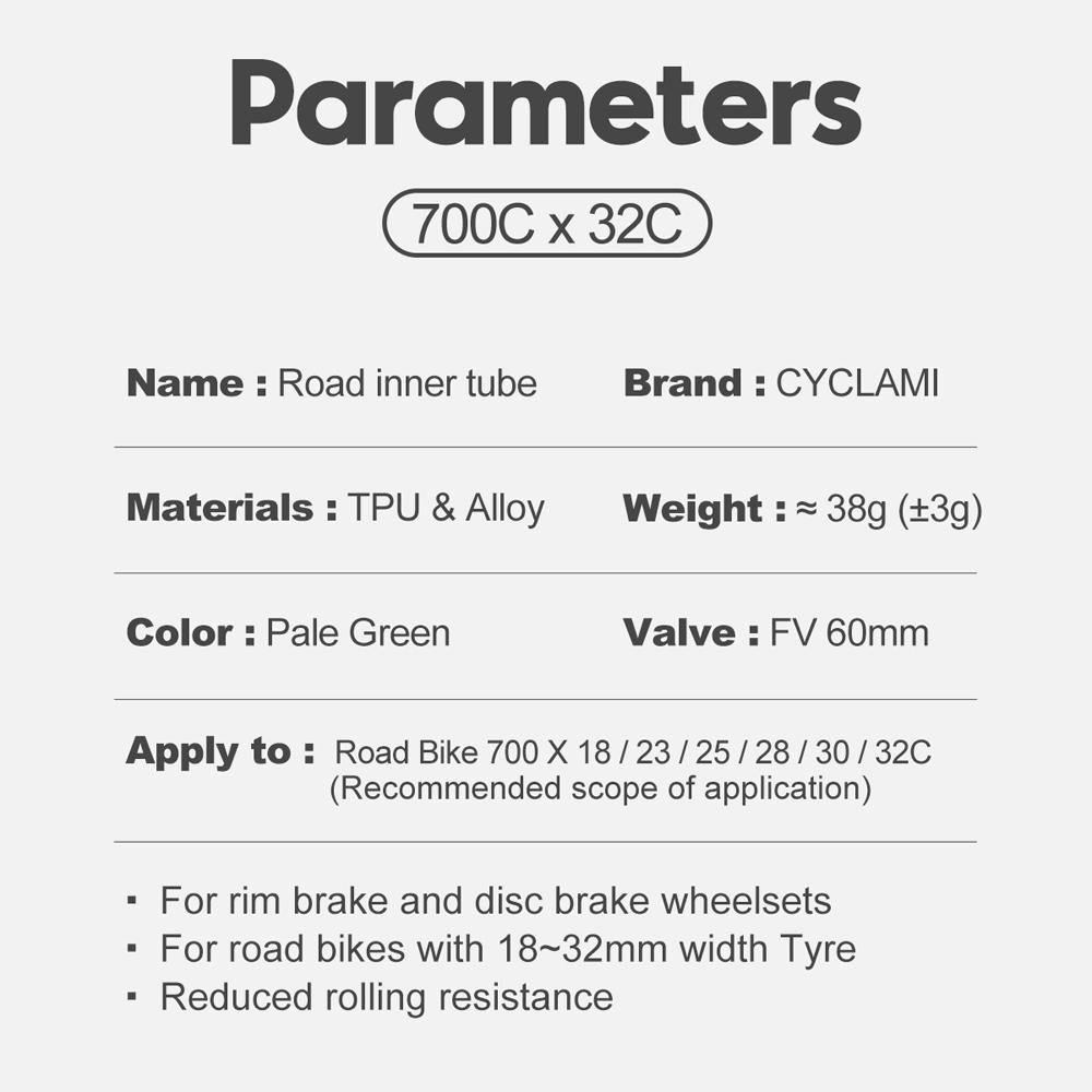 Bike Inner Tube TPU Material Tire Inner Tube 28in French Valves Bike Inner Tube Accessory
