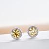 925 Silver 1 Carat Moissanite Round Earrings Engagement Wedding Daily Work Party Travel Luxurious Gift For Women