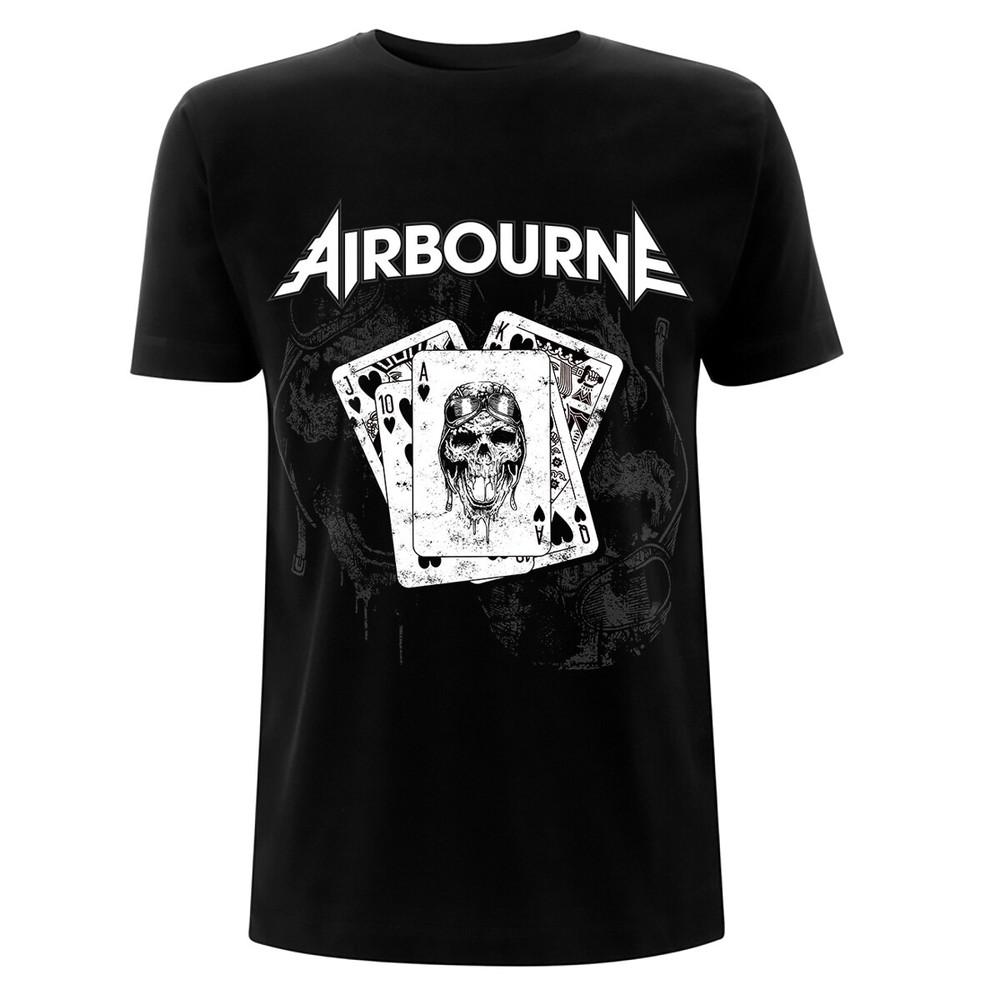 Airbourne Playing Cards Black Tee T-Shirt Mens Unisex XXXXL