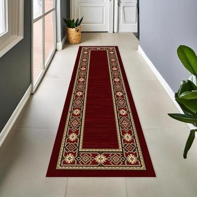 Luxurious Vintage Floral Pattern Runner Carpet Hallway Mat Elegant Long Rug for Home Decoration for Living Room Bedroom Entryway