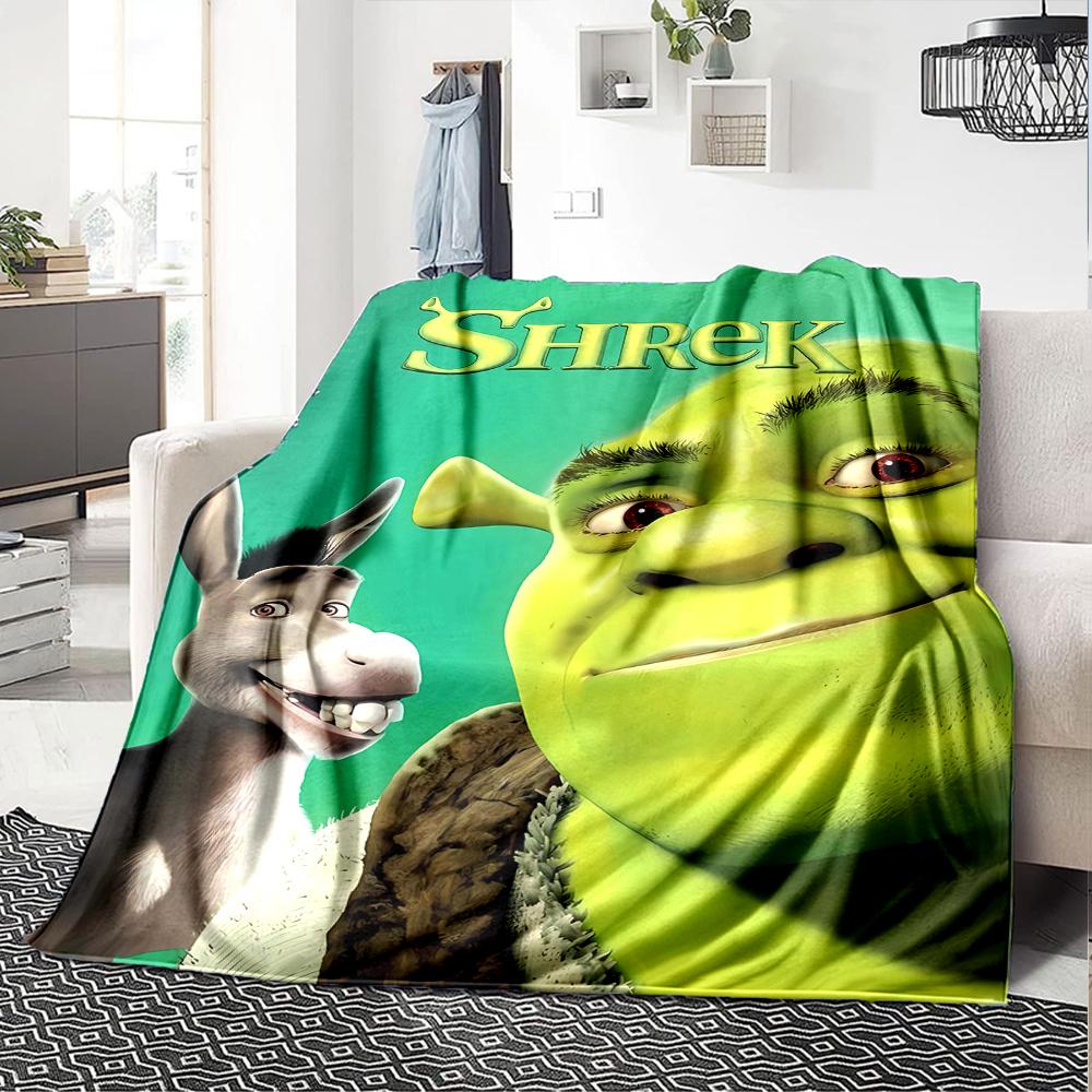 1pc Shrek1 Blanket, Gift, for Men and Women, Soft Blanket, Good for Sofa Bed Couch Travel, Lightweight Flannel Blanket