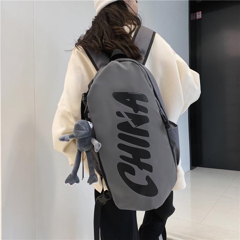 

Весна Лето Новый унисекс рюкзак мода письмо Китайский университет учащихся средних школ досуг школьный рюкзак большой емкости ежедневный спорт на открытом воздухе рюкзак серый