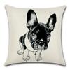 French Bulldog Cushion Cover Cotton Linen Cute Dog Decorative Cushions for Sofa Home Decoration Pillow Case 45*45