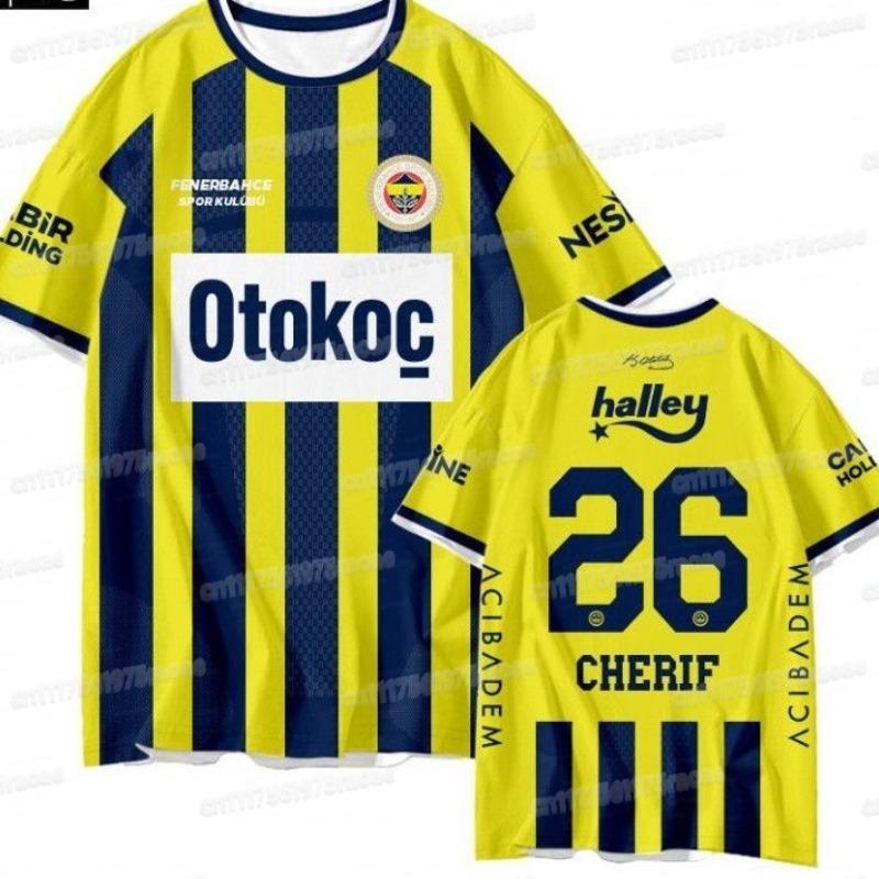 Nuevas Camisetas de Local y Visitante del Fenerbahce 2026 para la Temporada 2026-27, Camiseta Deportiva de Manga Corta Estilo Familiar Impresa en 3D para Aficionados