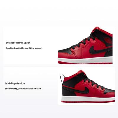 Pantofi sport pentru copii Air 1 Mid PS Reverse Bred Gym-Roșu Negru Alb 640734-660