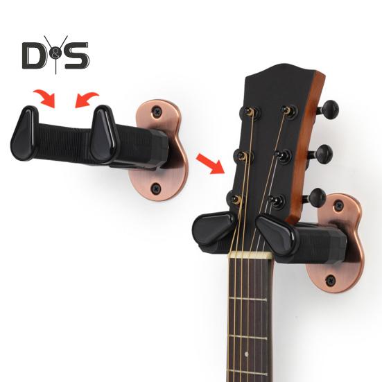 Guitar Wall Mount Hanger Automatic Locking Metal Hook Guitar Accessories for Acoustic Electric Guitar Bass Banjo Mandolin