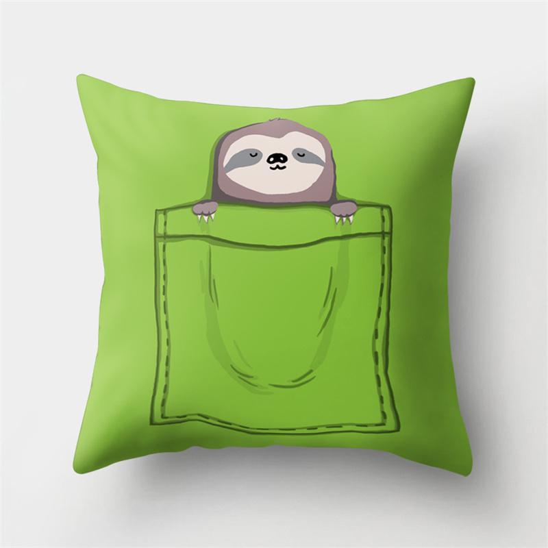 Cute Cartoon Animal Black Cat Deer Plant Print Pattern Cushion Cover Home Living Room Sofa Decoration Pillow Pillow Cover