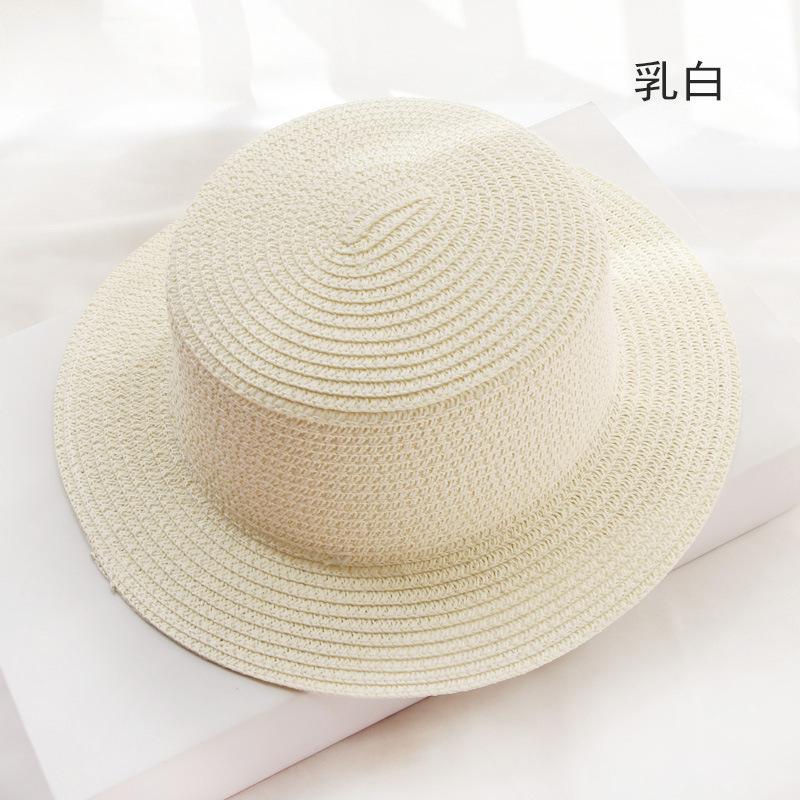 Parent-child Handmade British Hat Summer Women's Sunscreen Straw Hat Flat Top Top Hat Hat Embryo Various Styles of Hat Embryo