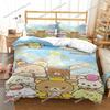 Cartoon Sumikko Gurashi Anime Niedliche Bettbezug Lustiges Kawaii Bettwäsche-Set Weicher Bettdeckenbezug und Kissenbezug Einzel_Doppel_Queen_King