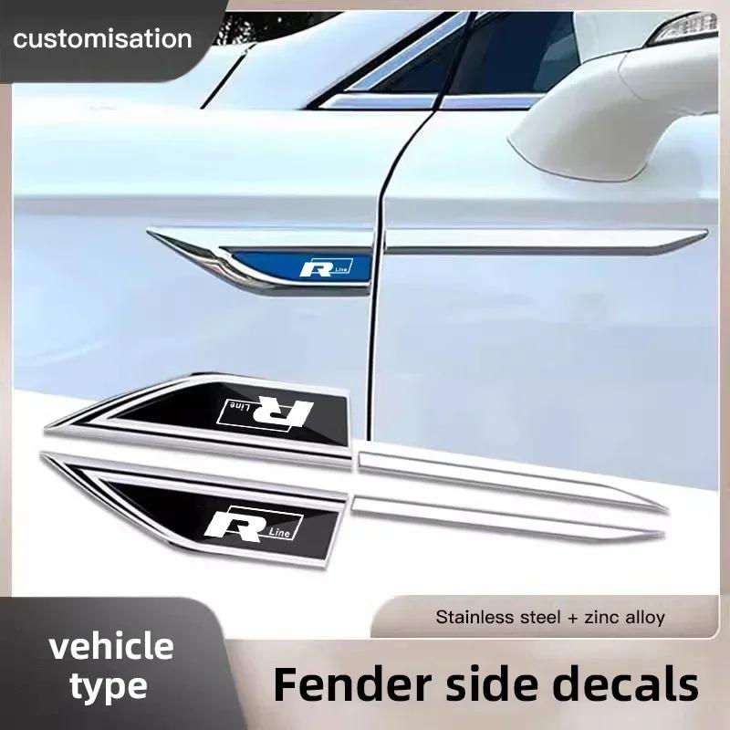 New 3D Metal Car Sticker VW Emblem Fender Blade Decal Badge Decal For Volkswagen Rline Touran Beetle Scirocco Amarok T5 Pha