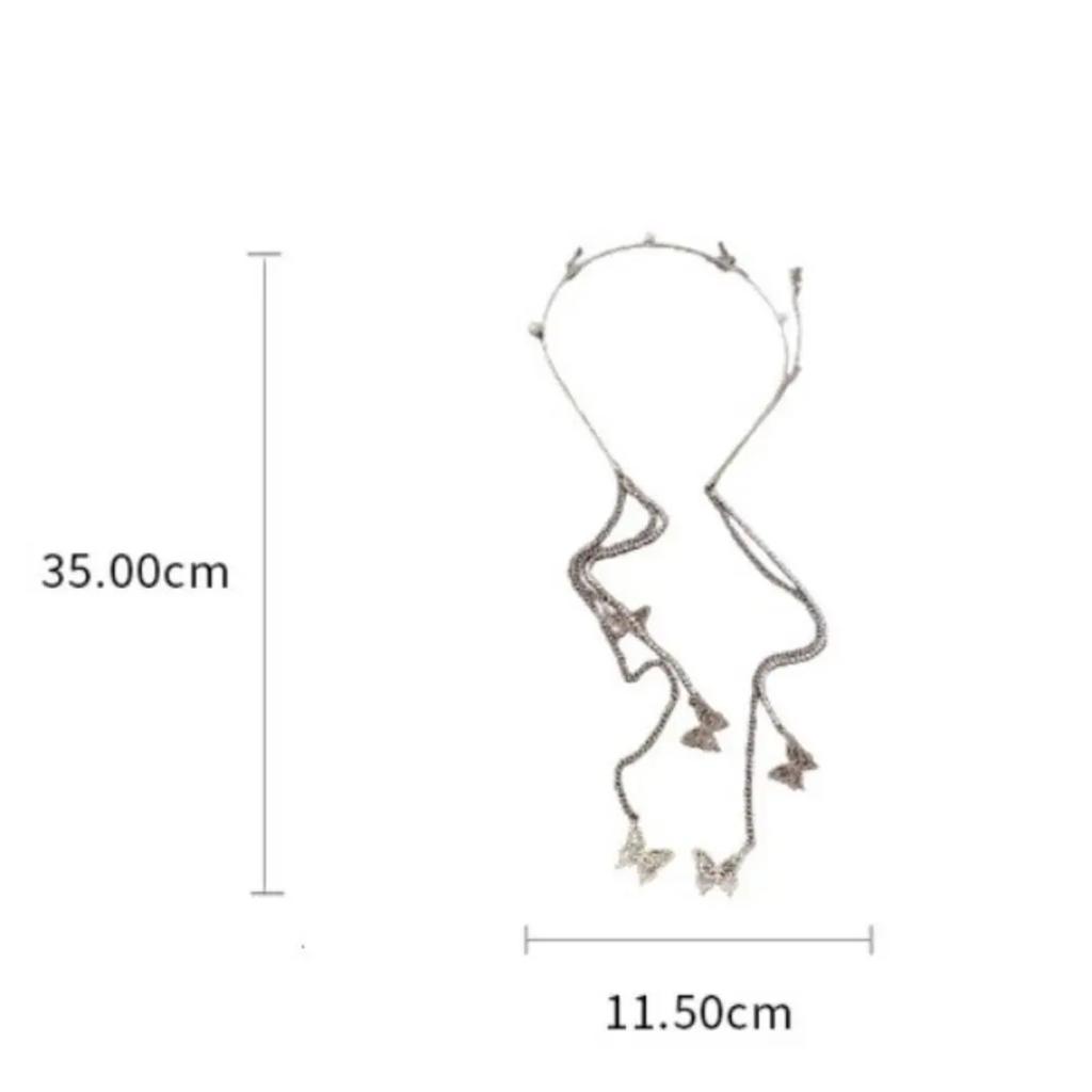 Fascia per Capelli con Nappa a Forma di Farfalla Perla per Donna Strass di Cristallo Copricapo Nuziale Fatto a Mano Fascia per Capelli Donna Accessori per Capelli Tiara