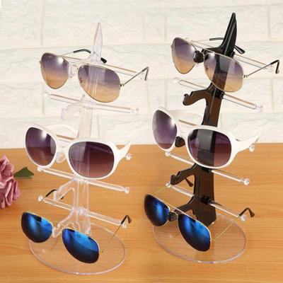 Eyeglasses Storage Stand Holder Organizer Jewelry Eyewear Display Acrylic Sunglasses Show Rack for 5 Glasses