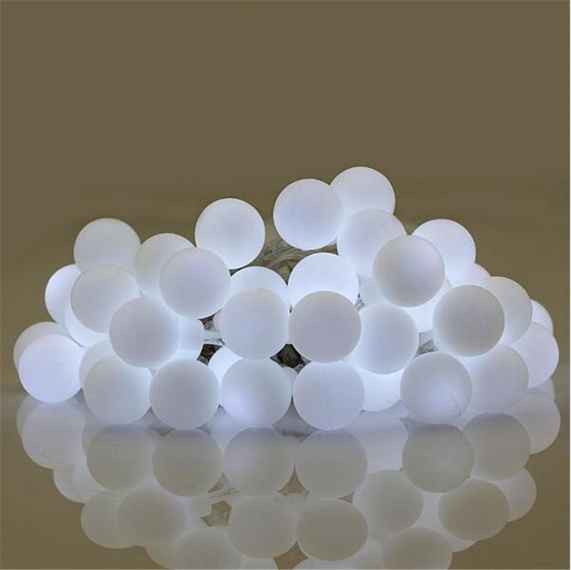 

10 м 20 м 30 м Рождественская гирлянда светодиодная гирлянда из шариков, гирлянда из уличных лампочек, рождественские украшения для свадьбы, сада и улицы 4M 40LEDS Battery&EU Plug белый