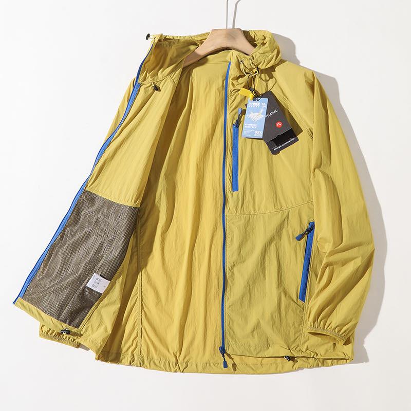 Outdoor Hooded Jacket Couple Matching Summer Sports Wear Men's Style Two-Way Zipper Waterproof Running Clothes
