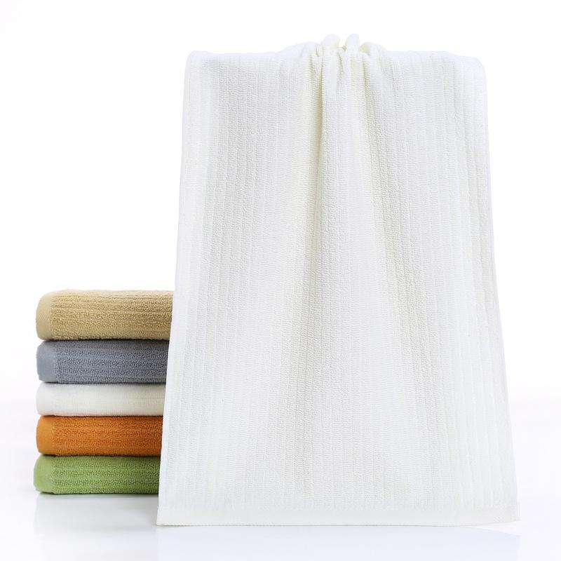 Pure Cotton Towel Labor Protection Home Gift Towel Absorbent Plain Vertical Strip Five-color Cotton Face Towel Wash Face