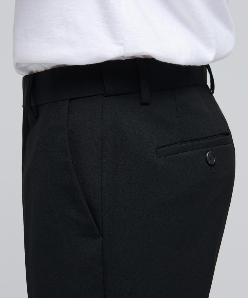 Musinsa Standard Lightweight Semi-Wide Hidden Banding Slacks [Black]