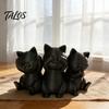 Aesthetic Cat Art Three Wise Cats Figurines, 3D Printed Minimalist Statue for Desk Decorative Sculptures Decor, Ancient Wisdom Ornament Home