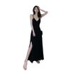 Stripe Slim Strap Dress A-line Beach Vacation Sundress Retro Sleeveless Long Dress  for Girls