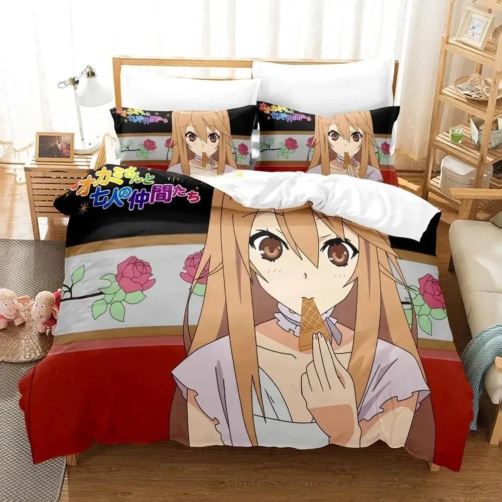 Ookami-san To Shichinin No Nakama-tachi Sängkläder Set Enkel Tvilling Full Queen King Size Sängset Vuxen Barn Sovrum Påslakan Set
