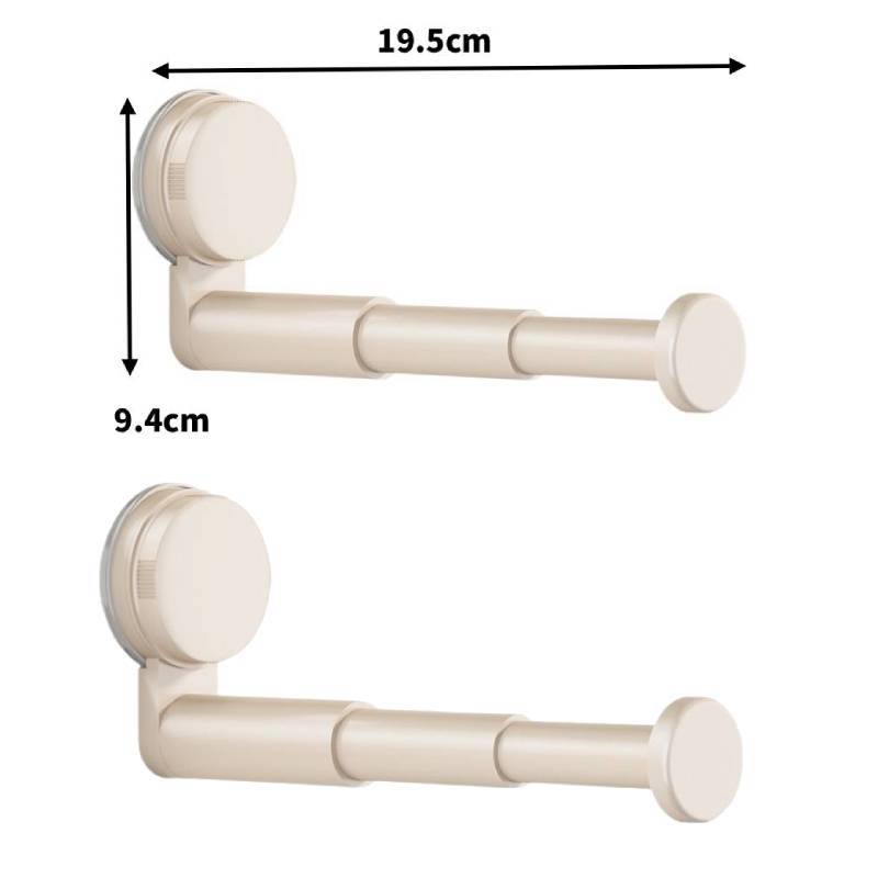 Abs Suction Cup Balcony Clothes Rack With Telescopic Hook For Home Organization