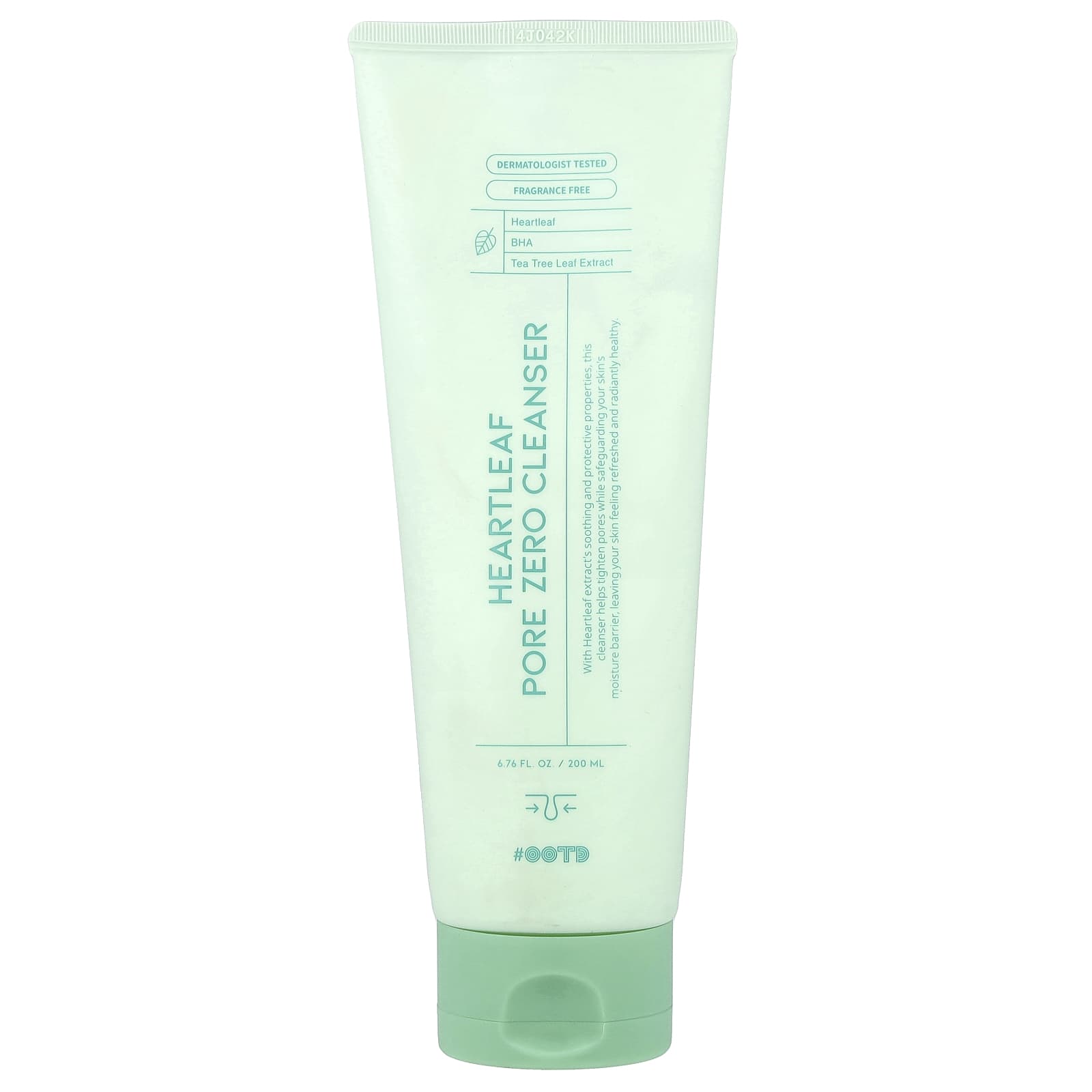 

OOTD, Heartleaf Pore Zero Cleanser, Fragrance-Free, 200ml (6.76 fl oz)
