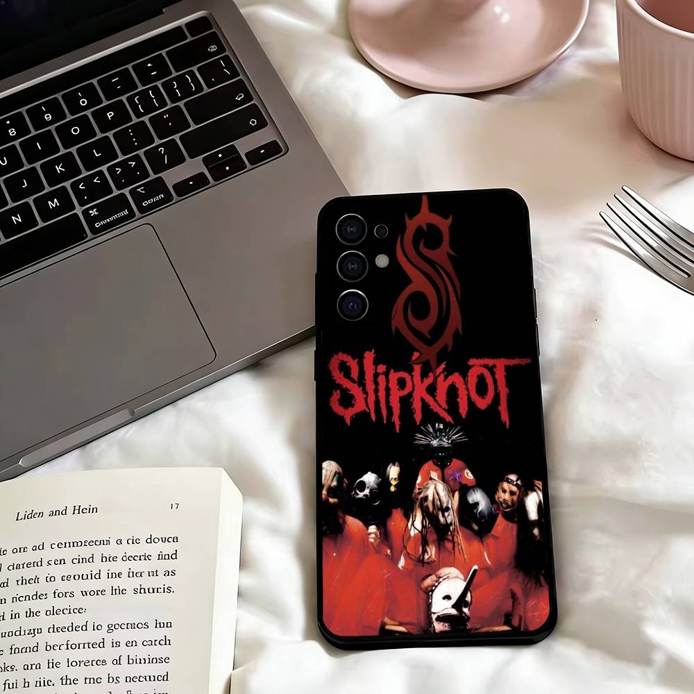 American S-SlipKnot Band Phone Case Black Silicone Soft For Samsung S25,S24,S21,S22,S23,S30,Ultra,S20,Plus,Fe,Lite