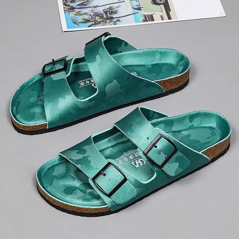 

Летние женские мужские тапочки-сабо, классические тапочки с пробковой стелькой, замшевые тапочки, мягкие мужские мюли, нескользящие пляжные тапочки для отдыха на открытом воздухе 46 циан