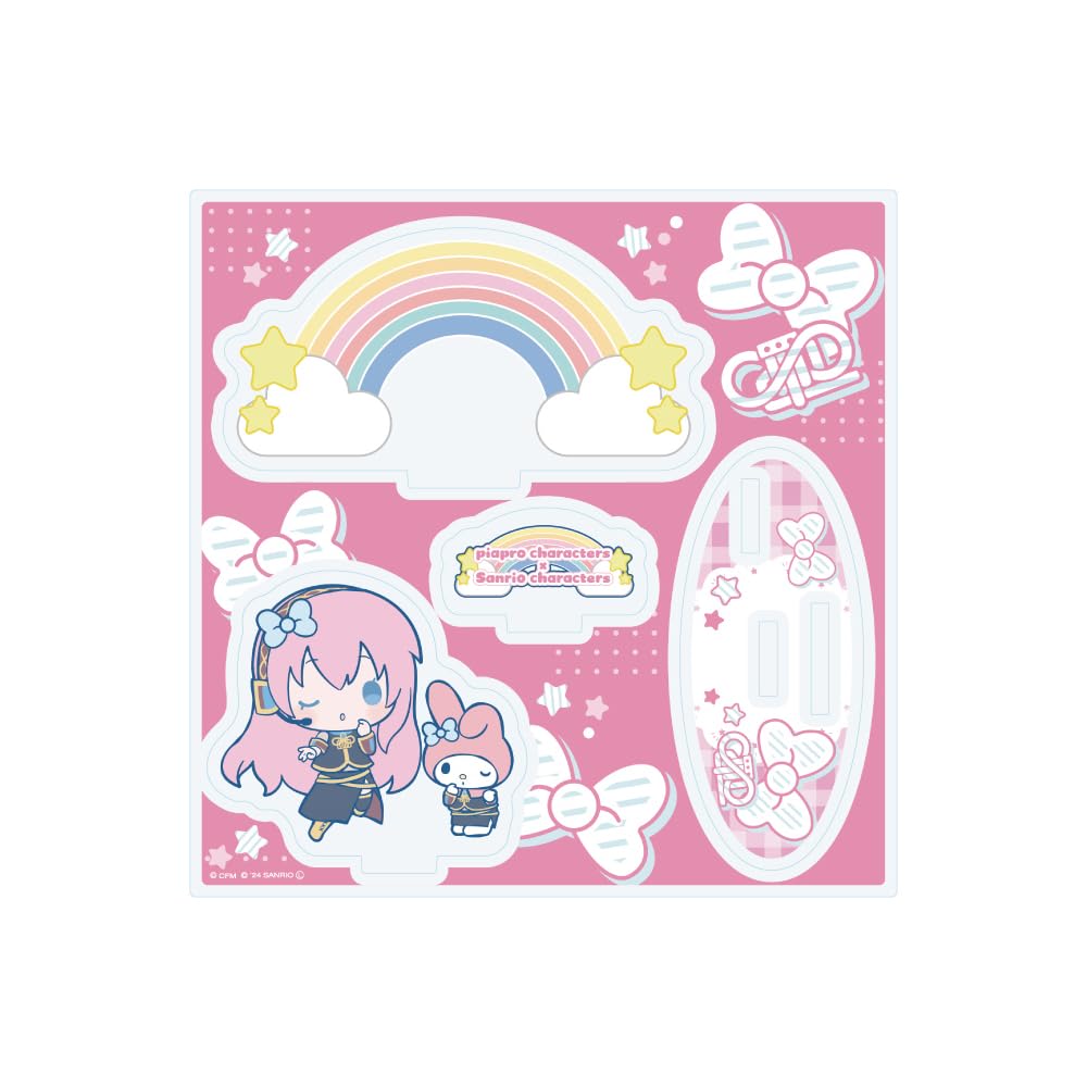Персонажи Piapro x Персонажи Sanrio 10 Мегуринэ Лука x Моя Мелоди [Иллюстрация-коллаборация] Акриловая подставка-пластина