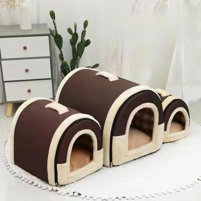 Hundehaus, Hundebett für Hunde, Katzen, Kleintiere, Schlafbett für den Innenbereich, weiches, gemütliches Hundehöhlenbett, faltbar, abnehmbar, warm, Katzenhütte