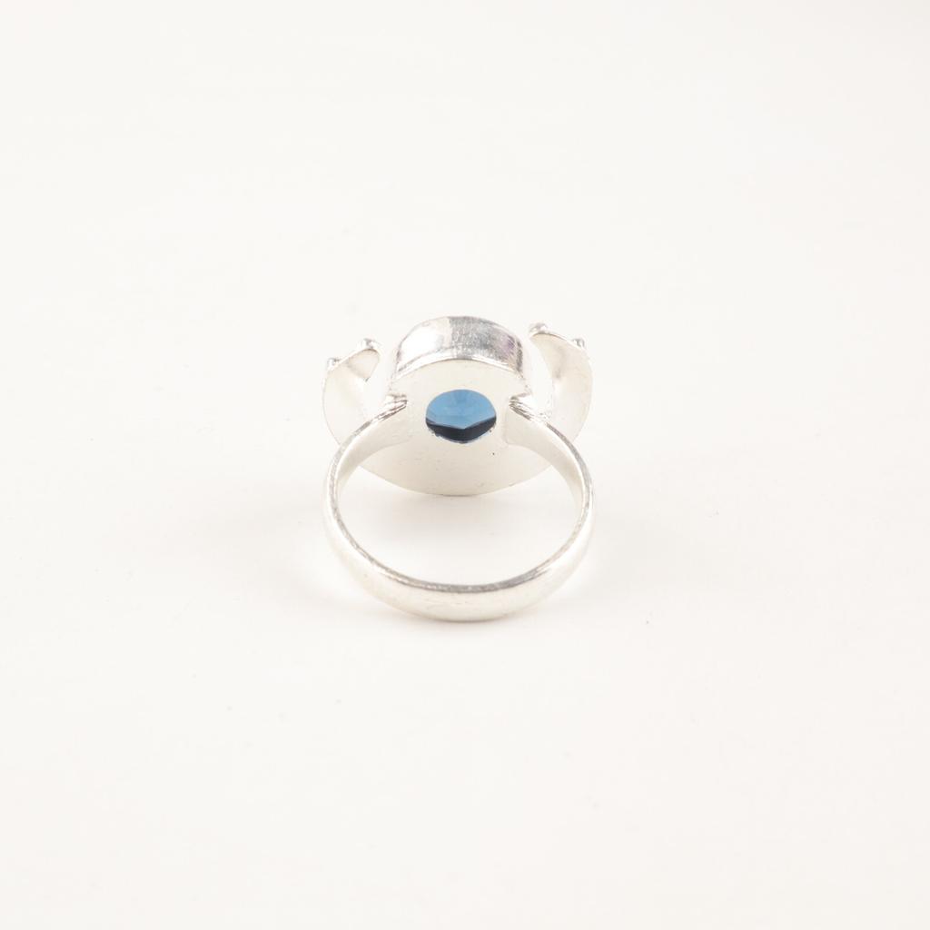 London Blue Topaz Gemstone 925 Sterling Silver Handmade Jewelry Ring For Love RR-48-13