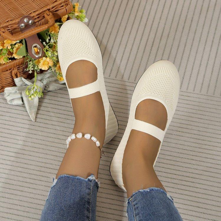 New Fashion Mom Casual Shoes for Ladies Women Flats Shoes Slip On Foldable Loafers for Women Square Toe Single Shoes Hollow Out