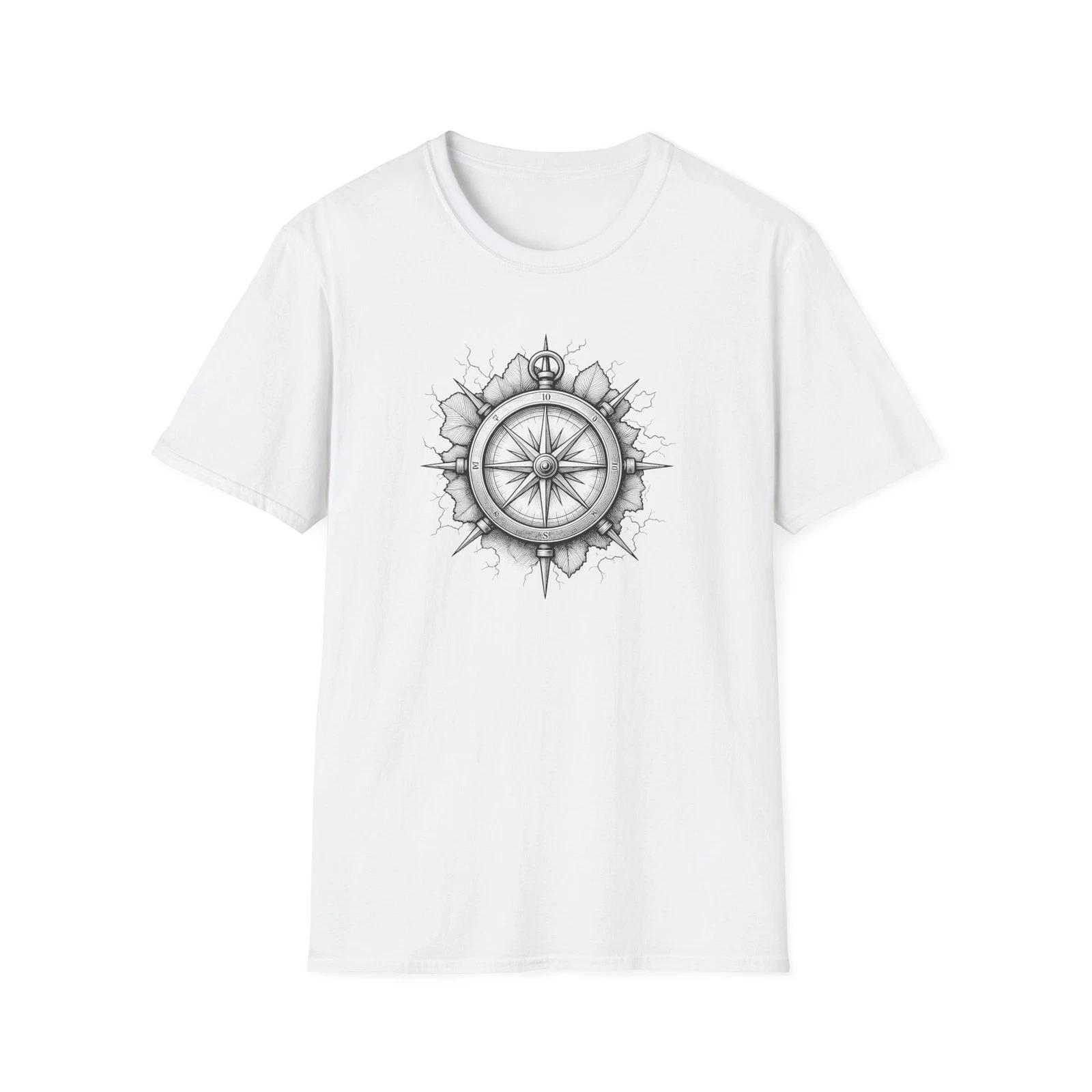 Compass Tattoo Style T-Shirt | Navigation Design 4XL