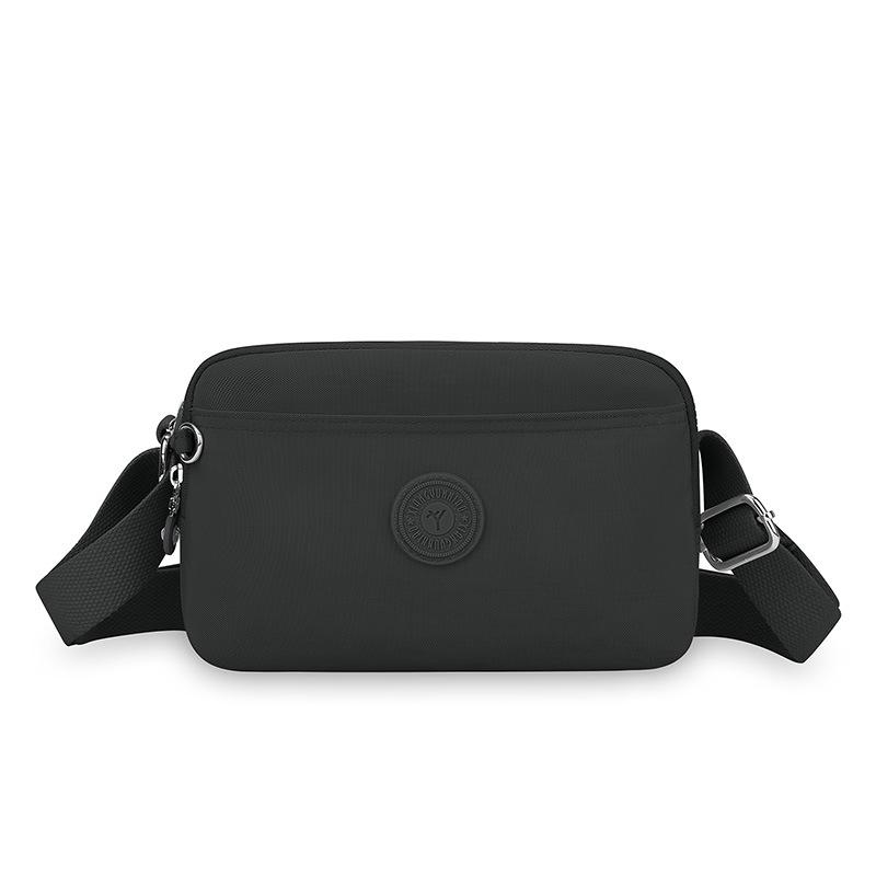 Nylonová crossbody taška s více kapsami, dámská lehká malá taška přes rameno