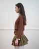 Nokeontencheu 284. Mixed Check Mini Skirt _ Olive