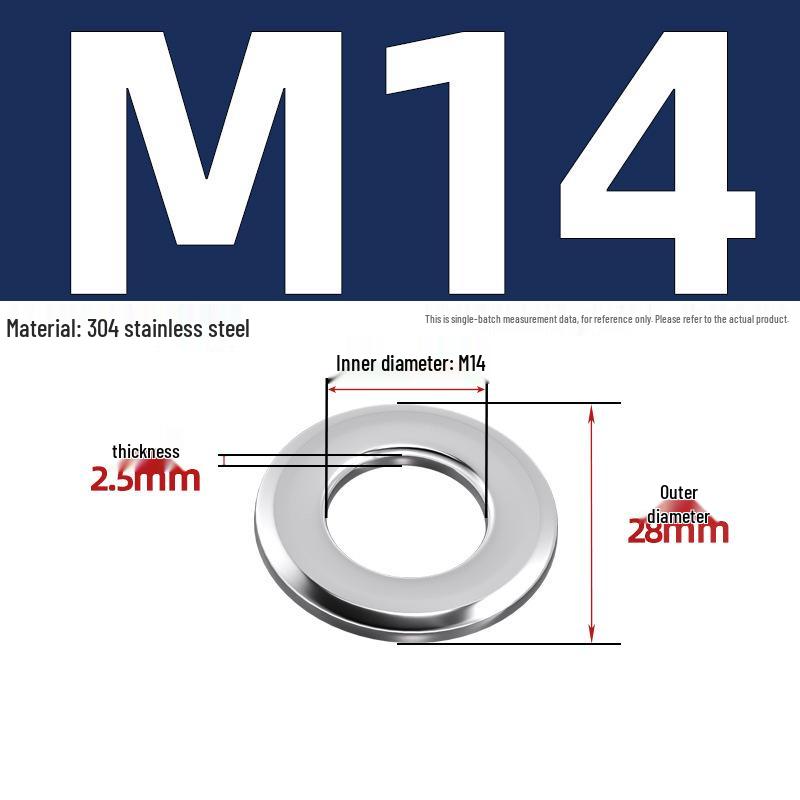 Chamfered Flat Washer 304 Stainless Steel, Blue-White Zinc, Black Zinc, GB97.2, Shim M5 M8 M16