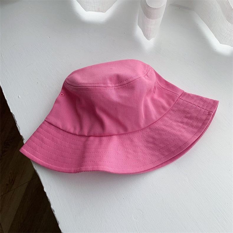 Solid Color Men Women Couple Bucket Hat Korean Version Ins Versatile Basin Hat Summer Big Brim Cotton Bucket Hat