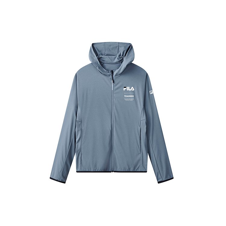 

FILA Athletics Logo Повседневная спортивная трикотажная куртка с капюшоном Мужские куртки Iron-Blue A11M121502F-DB XL