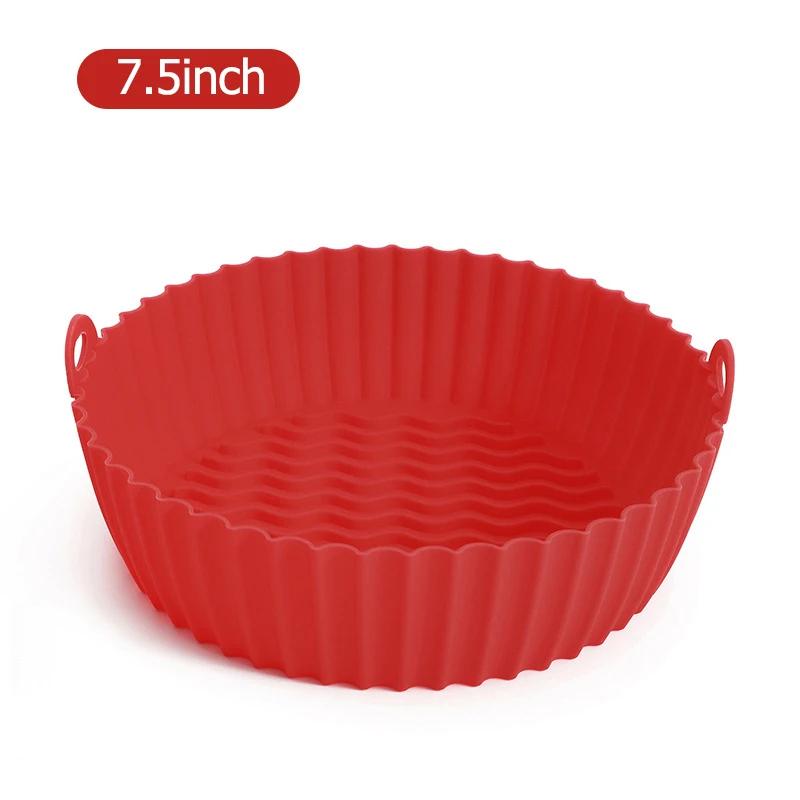Round Reusable Air Fryer Liner Air Fryers Oven Baking Tray Fried Chicken Basket Mat Easy Cleaning Kitchen Accessories