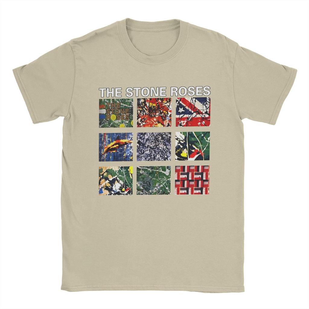 Męska Koszulka Rock The Stone Roses Zespół Casual 100% Bawełna Koszulka Krótki Rękaw Koszulki Okrągły Dekolt Ubrania Duży Rozmiar