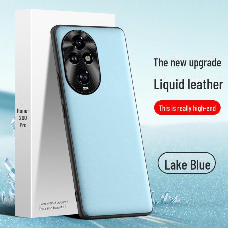 Honor 200pro Liquid Leather Case: Anti-Fall & Anti-Fouling Protection