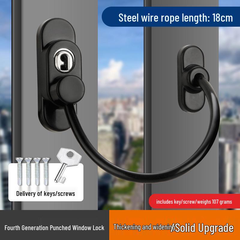 Window Safety Lock Chain: Ventilation, Anti-Theft, In/Out Opening, Child Secure.