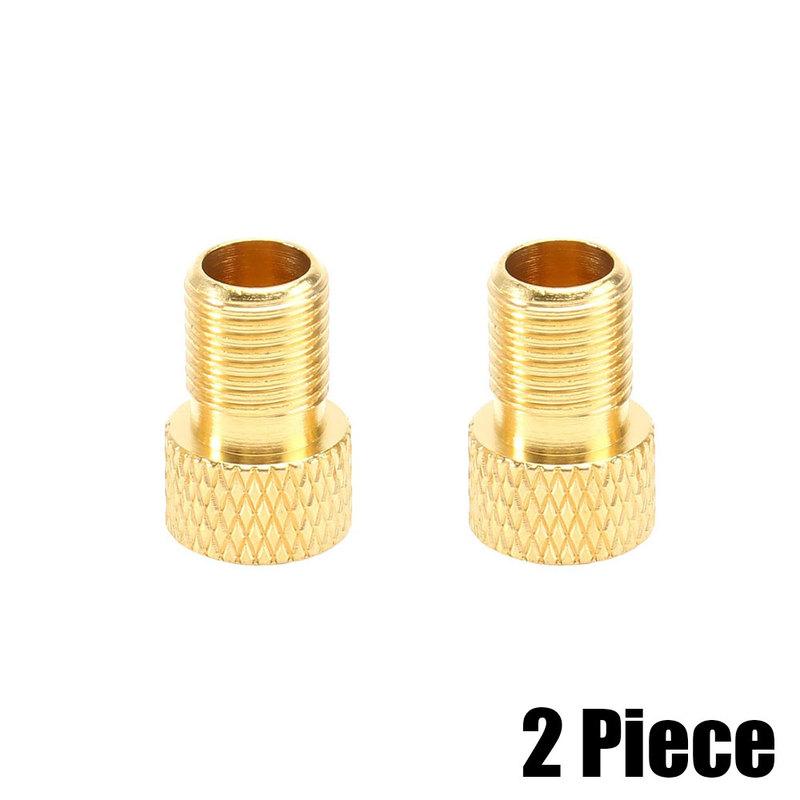 2x Bicycle Presta To American Adapter Bike Tire Valve Adapter Copper Bicycle Pump Tire Valve Connector F/V To A/V Converter