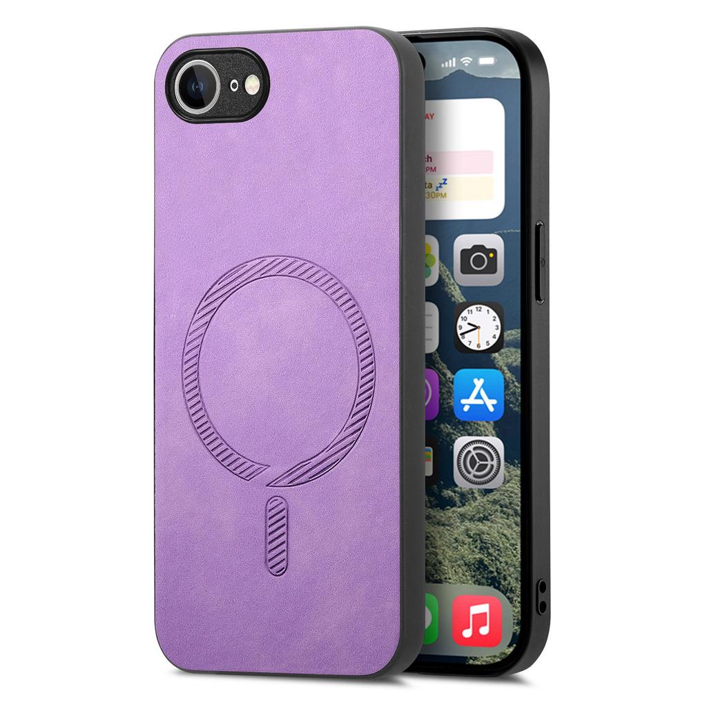 Custodia posteriore in pelle per iPhone 16e Compatibile con MagSafe Cover per telefono con tocco vellutato
