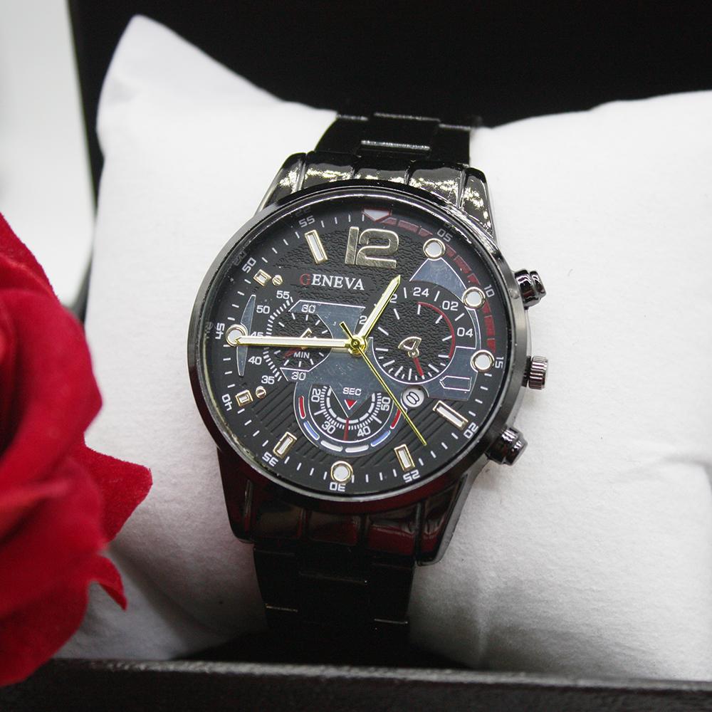 3pcs Set Luxury Man Watch Big Brand Men's Watch Stainless Steel Bracelets Matching Bracelets Include Box for Classmate Gift